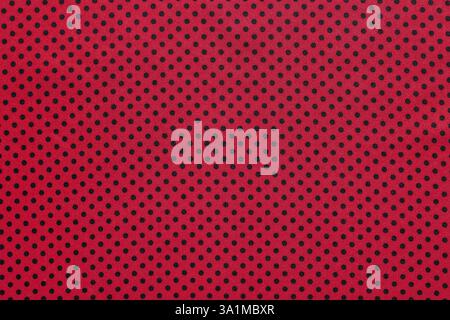 Pink polka-dot cotton table cloth Stock Photo