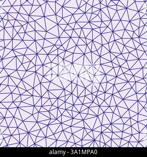Abstract background with geometric mosaic shapes. Deep purple color. Tiny triangles size. Regular lines weight. Repeatable pattern. Stock Vector