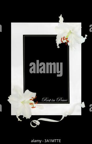 RIP in memorial funeral order of service card sympathy card with iris ...