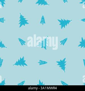 Seasonal christmas tree vector background. Decorative festive winter foliage for yuletide all over pattern.  Stock Vector