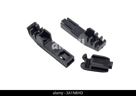 windshield wiper blade arm adapters, isolated on white background Stock Photo