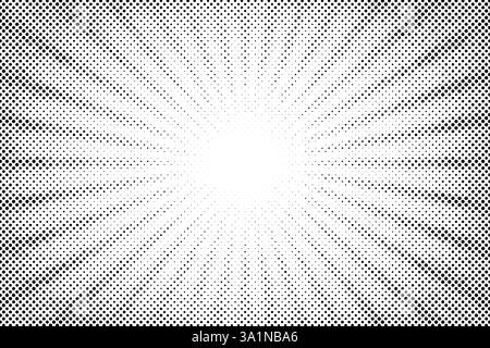 Comics background. Abstract lines backdrop. Shading sunrays. Design frames for title book. Texture explosive polka. Beam action. Pattern motion flash Stock Vector