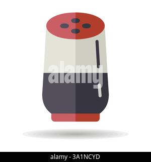 Smart home speaker with digital, virtual assistant vector isolated icon. Graph symbol for music and sound web site and apps design, logo, app, UI Stock Vector