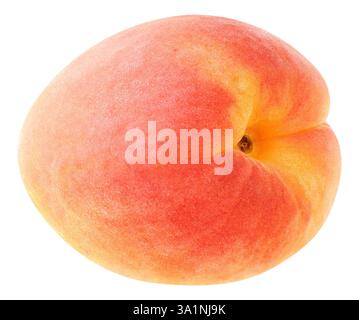 One pink apricot isolated on white Stock Photo