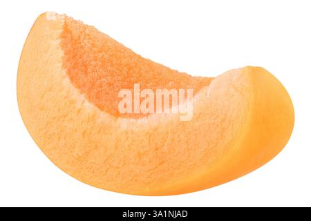 A piece of fresh apricot fruit isolated on white background Stock Photo