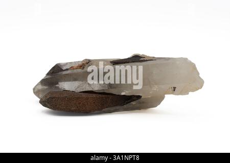 Quarz crystal isolated on white background Stock Photo
