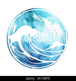 Logo sea abstraction. Hello summer . Not AI, Vector illustration Stock Vector