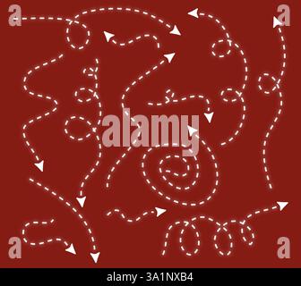 Abstract background with dash arrows going down, right, up. Vector illustration. Stock Vector