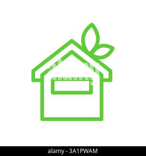 Eco Home icon. Isolated on white background. Stock Vector