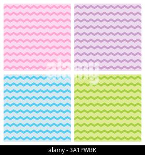 Seamless set of Zigzag Pattern textures Stock Vector