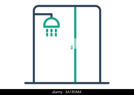 Bathroom icon. line icon style. icon related to furniture. furniture elements vector illustration Stock Vector