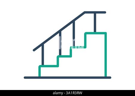 Stair icon. line icon style. icon related to furniture. furniture elements vector illustration Stock Vector