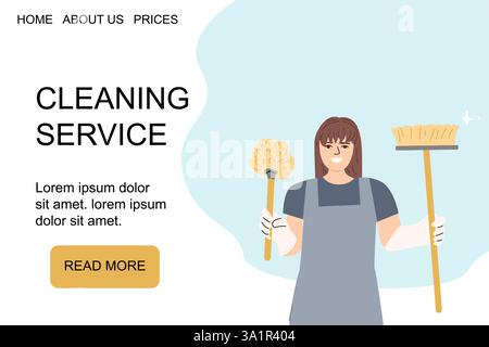 Professional cleaning service advertisement design for brochures and digital marketing. Stock Vector