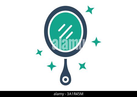 Mirror icon. solid icon style. icon related to furniture. furniture elements vector illustration Stock Vector