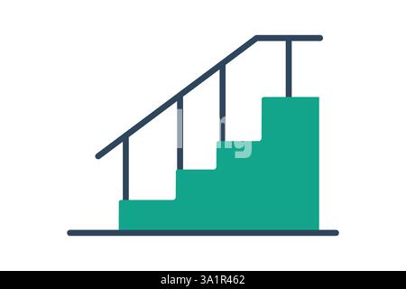 Stair icon. solid icon style. icon related to furniture. furniture elements vector illustration Stock Vector
