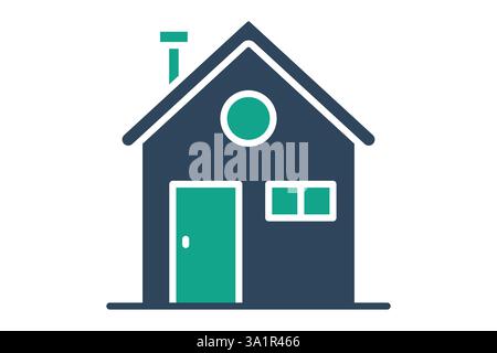House icon. solid icon style. icon related to furniture. furniture elements vector illustration Stock Vector