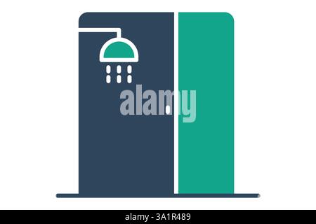 Bathroom icon. solid icon style. icon related to furniture. furniture elements vector illustration Stock Vector