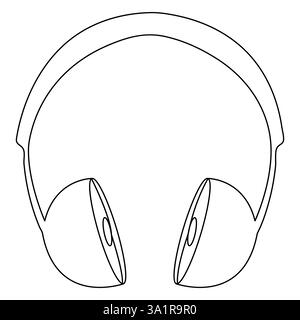 Headphones continuous one line hand drawing minimalism and outline vector illustration Stock Vector