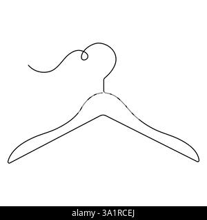 Continuous single line art drawing of suit hanger icon outline vector doodle illustration Stock Vector