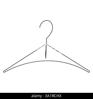 Continuous single line art drawing of suit hanger icon outline vector doodle illustration Stock Vector