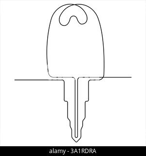 Key icon continuous single line art drawing outline vector hand drawn ...
