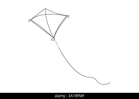 Kite continuous one line drawing of vector illustration Stock Vector