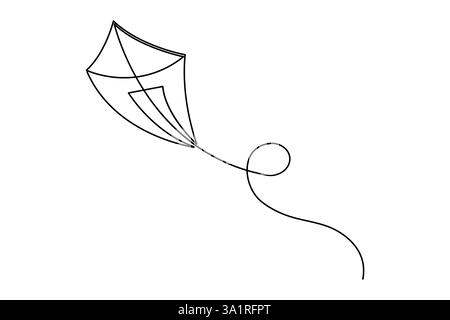Kite continuous one line drawing of vector illustration Stock Vector
