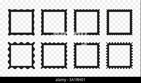 Zigzag edge square frames collection Stock Vector