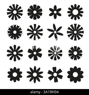 Abstract vector flowers silhouettes isolated Stock Vector