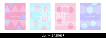 Modern abstract covers set, minimal design with halftone dots Stock Vector