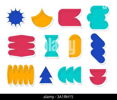 Colorful brutal shapes art Stock Vector