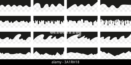 Header dividers collection with drops, waves and geometric shapes Stock Vector