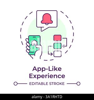 App like experience multi color concept icon Stock Vector