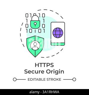 HTTPS secure origin multi color concept icon Stock Vector