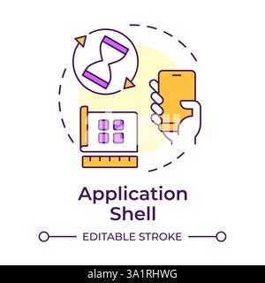 Application shell multi color concept icon Stock Vector