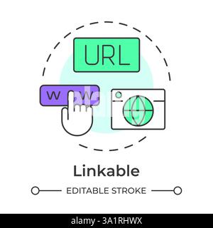Linkable multi color concept icon Stock Vector