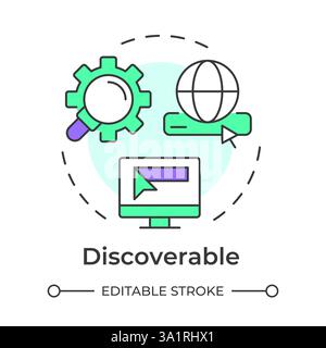 Discoverable multi color concept icon Stock Vector