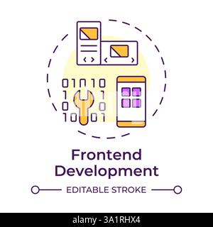 Frontend development multi color concept icon Stock Vector