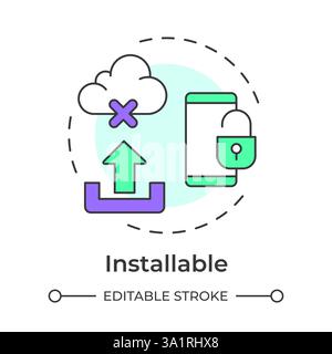 Installable multi color concept icon Stock Vector