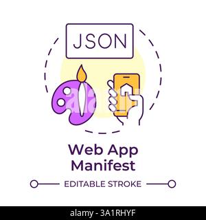 Web app manifest multi color concept icon Stock Vector