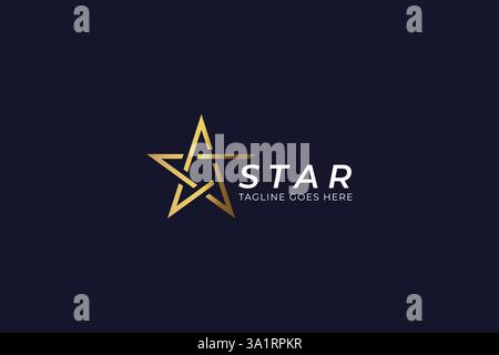 Modern and Elegant Gold Star Logo for Corporate Branding and Success Stock Vector