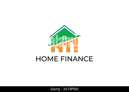 Modern Home Finance Logo Representing Growth and Investment in Real Estate Market Stock Vector