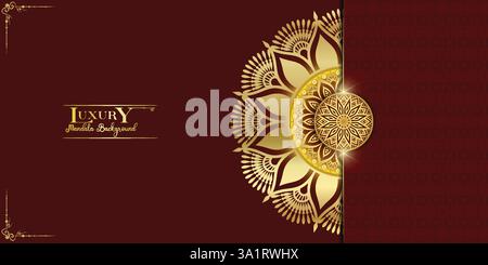 Luxury mandala background with golden arabesque pattern Arabic Islamic east style. Ramadan Style Decorative mandala. Mandala for print, poster, cover, Stock Vector