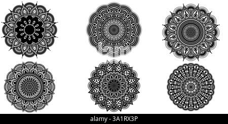 Abstract mandala vectors icon set for your design, easily editable icons, vector art illustration Stock Vector