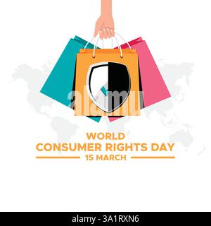 World Consumer Rights Day. March 15. Gradient background. Poster, banner, card, background. Eps 10.World Consumer Rights Day, Stock Vector