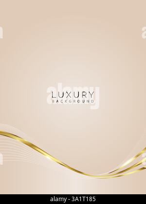 Luxurious golden waved strips background Stock Vector
