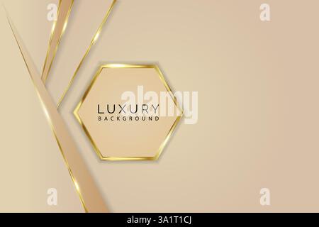 Luxury hexagon golden abstract background Stock Vector