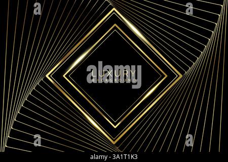 Luxury golden abstract black background Stock Vector