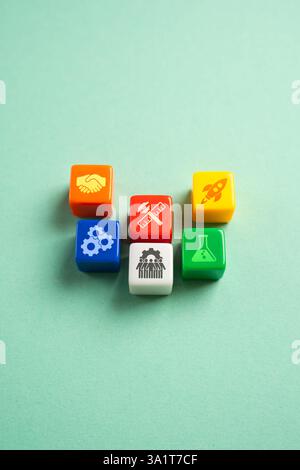 Business, innovation and startups. Business ventures. Economic development. Introducing new products, services, and solutions. Foster creativity, tech Stock Photo