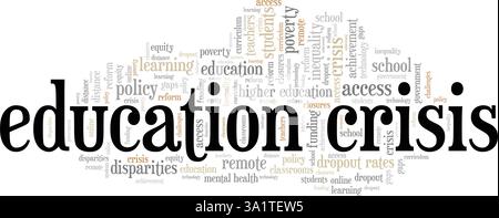 Education Crisis word cloud conceptual design isolated on white background. Stock Vector